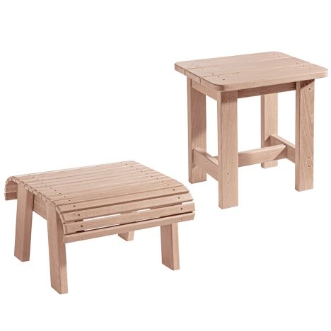 Adirondack Side Table & Foot Stool